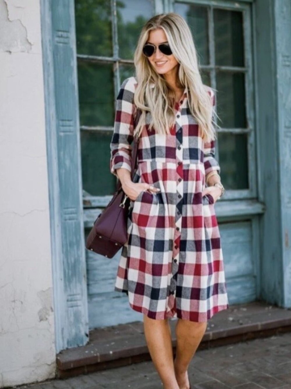 ModCloth Jam Girl Dress Midi Plaid Button Down Flannel Cotton Long Sleeve 2X